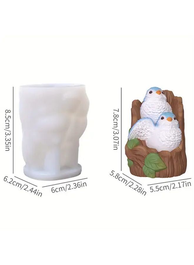 Bird Stump Silicone Mold For Resin Plaster Concrete DIY Crafts Decor - Image 4